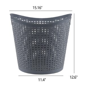 Rinboat 40 L Waterproof Plastic Tall Flex Laundry Basket with Handles, 6 Packs