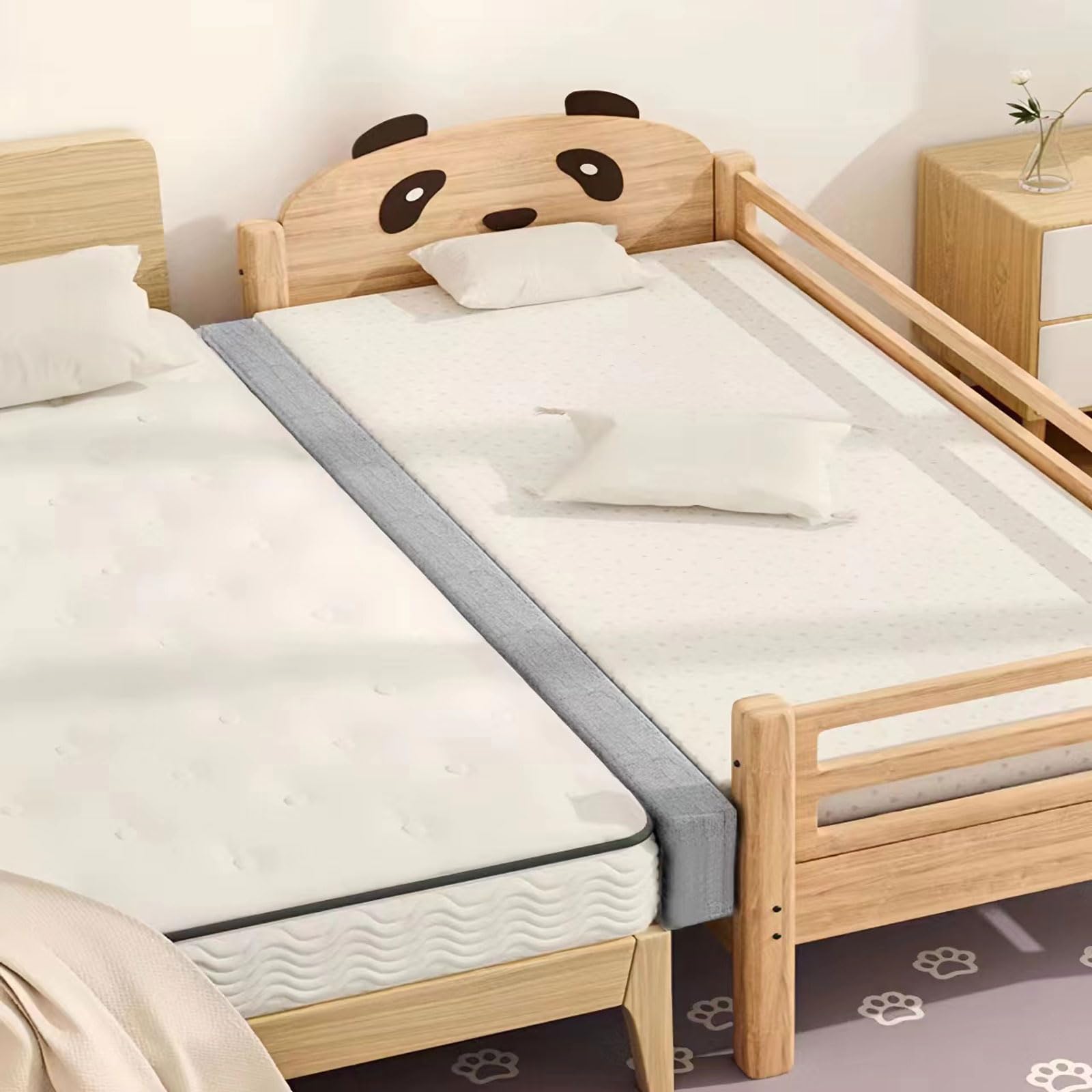 Custom Bed Gap Filler, Mattress Extender for King Twin Full Bed, Space Filler Between Bed and Wall Side with Removable Cover, Thick Wedge Headboard Gap Filler Queen (Technical Cloth)