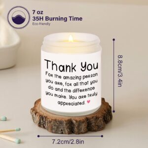 BAUBLEDAZZ Thank You Gifts for Women, Thank You Candle- Handmade Lavender Natural Soy Wax Candle (7oz)- Appreciation Gifts for Friends, Coworker, Employee, Hostess Gifts