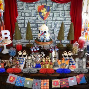 9 Pieces Knights Decorations Knight Birthday Party Supplies Medieval Honeycomb Centerpieces Castle Table Centerpieces Medieval Table Topper Centerpieces for Medieval Party Supplies