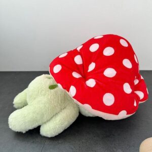 Frog Plushies Toys, 17" Cute Frog Pillow with Mushroom Hat Stuffed Animals, Kawaii Plushies Gift for Kids Girls Adults Valentines Birthdays Gift（Light Green Red hat, 17inch