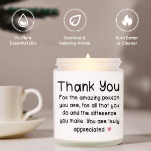 BAUBLEDAZZ Thank You Gifts for Women, Thank You Candle- Handmade Lavender Natural Soy Wax Candle (7oz)- Appreciation Gifts for Friends, Coworker, Employee, Hostess Gifts