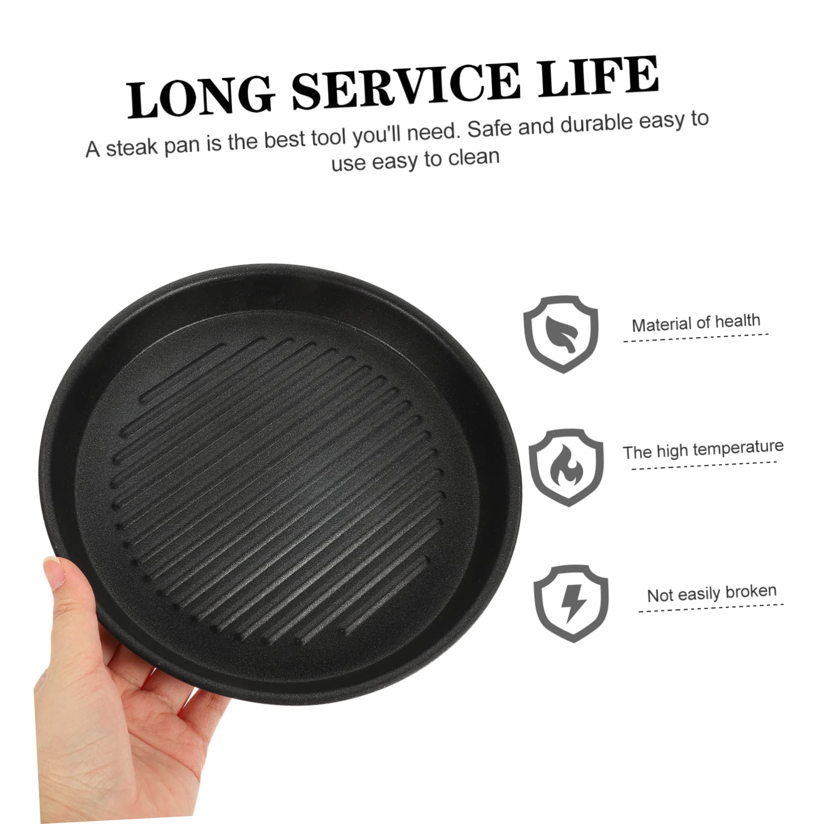 Cabilock non stick frying pan steak pans for grill skillet microwave barbecue pan induction pan grill pan for stove square grill pan bbq grilling pan bbq skillets aluminum round platter