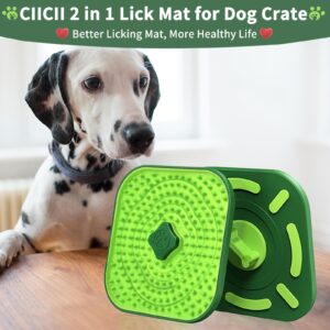 CIICII Dog Lick Mat for Dogs Crate, 2 in 1 Dog Slow Feeder Treat Mat (Large 7.1" Dog Licking Mat + Dog Crate Training Aid) with Silicone Anti-Slip Pad for Dogs/Cats Anxiety Reduction & Boredom Relief