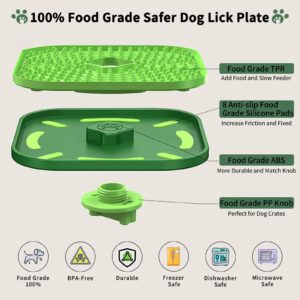 CIICII Dog Lick Mat for Dogs Crate, 2 in 1 Dog Slow Feeder Treat Mat (Large 7.1" Dog Licking Mat + Dog Crate Training Aid) with Silicone Anti-Slip Pad for Dogs/Cats Anxiety Reduction & Boredom Relief