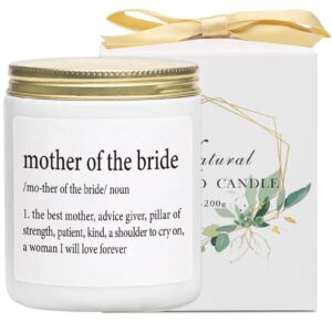 Mother of The Bride Candle, Wedding Gift for Mother of The Bride, Wedding Gifts for Mother-in-Law, Vanilla & Lavender Scented Candles with Crystal