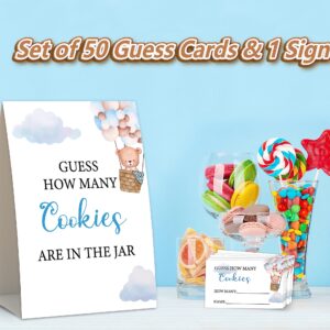 Hot Air Balloon Shower Game,Guess How Many Cookies,Baby Shower Games,Wedding Shower Game,Baby Shower Decorations Gender Neutral,Bridal Shower Decoration,Birthday Party Game,50 guess Cards & 1 Sign-11