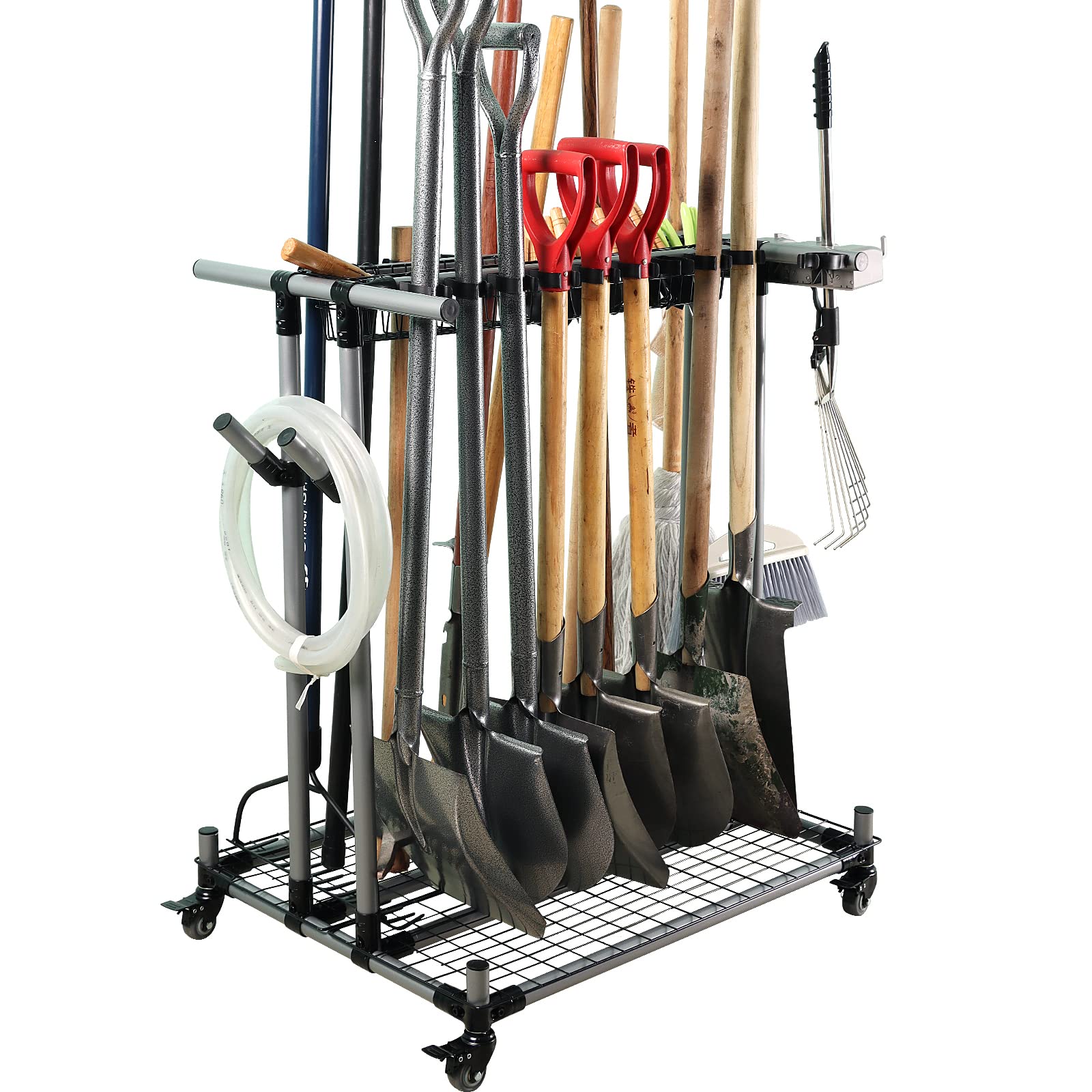 garden tool organizer metal Garage Storage Holder storage large long lawn tools heavy duty tool rack sturdy yard cart yard tool organizer for garage