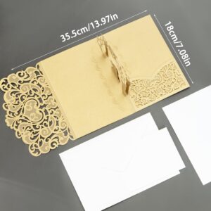 STAWINK Wedding Card for Bride and Groom, Dark Gold 3D Pop up Wedding Card with Envelope and 2 Inside Pages, Wedding Shower Card, for Greeting/Anniversary/Wedding/Valentine/Engagement