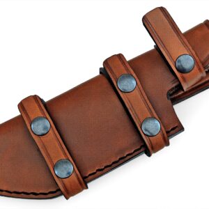 ALZAFASH Handmade Leather Knife Sheath, EDC Knife Holster, Belt Loop Knife Holder, Horizontal Knife Sheath for Belt, Knife Case for Hunting,Fixed Blade,Tracker Knives