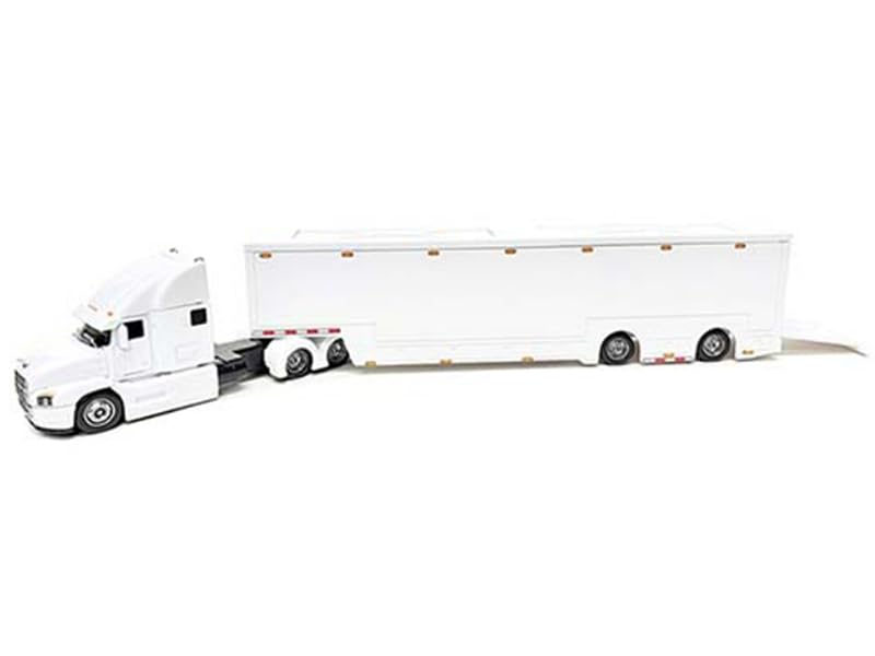 Mack Anthem Enclosed Transporter White Custom Haulers Series 1/64 Diecast Model 12418w