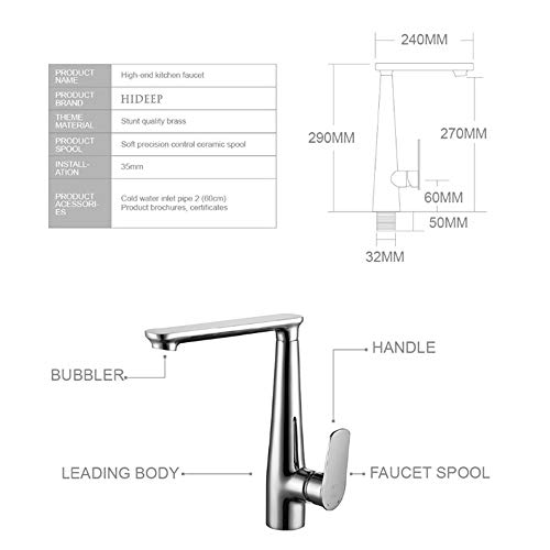 Showerhead Kitchen Faucet Spray Hot Cold Water Mixer Sink Water Tap Rotary Tap Full Copper Bath Fixtures