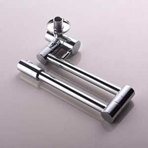 Showerhead Copper Wall Mounted Kitchen Faucet Single Cold Single Hole Sink Rotary Tap Bath Fixtures (Type : Brush Nickel) (Chrome)