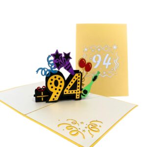 ALPHAK Happy 94th Birthday 3D Pop Up Card, Birthday 3D Greeting Card, 94th Birthday Gifts