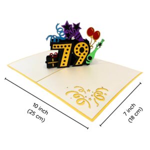 ALPHAK Happy 79th Birthday 3D Pop Up Card, Birthday 3D Greeting Card, 79th Birthday Gifts