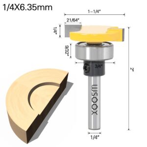 WSOOX Top Bearing Slot Cutting Router Bits Set Biscuit Bit and 1/4 Cutting Height Undercut Bit with 3 Different Size Bearings for Decking Board Installing,Slotting, Biscuiting,Surfacing,Rabbetting.