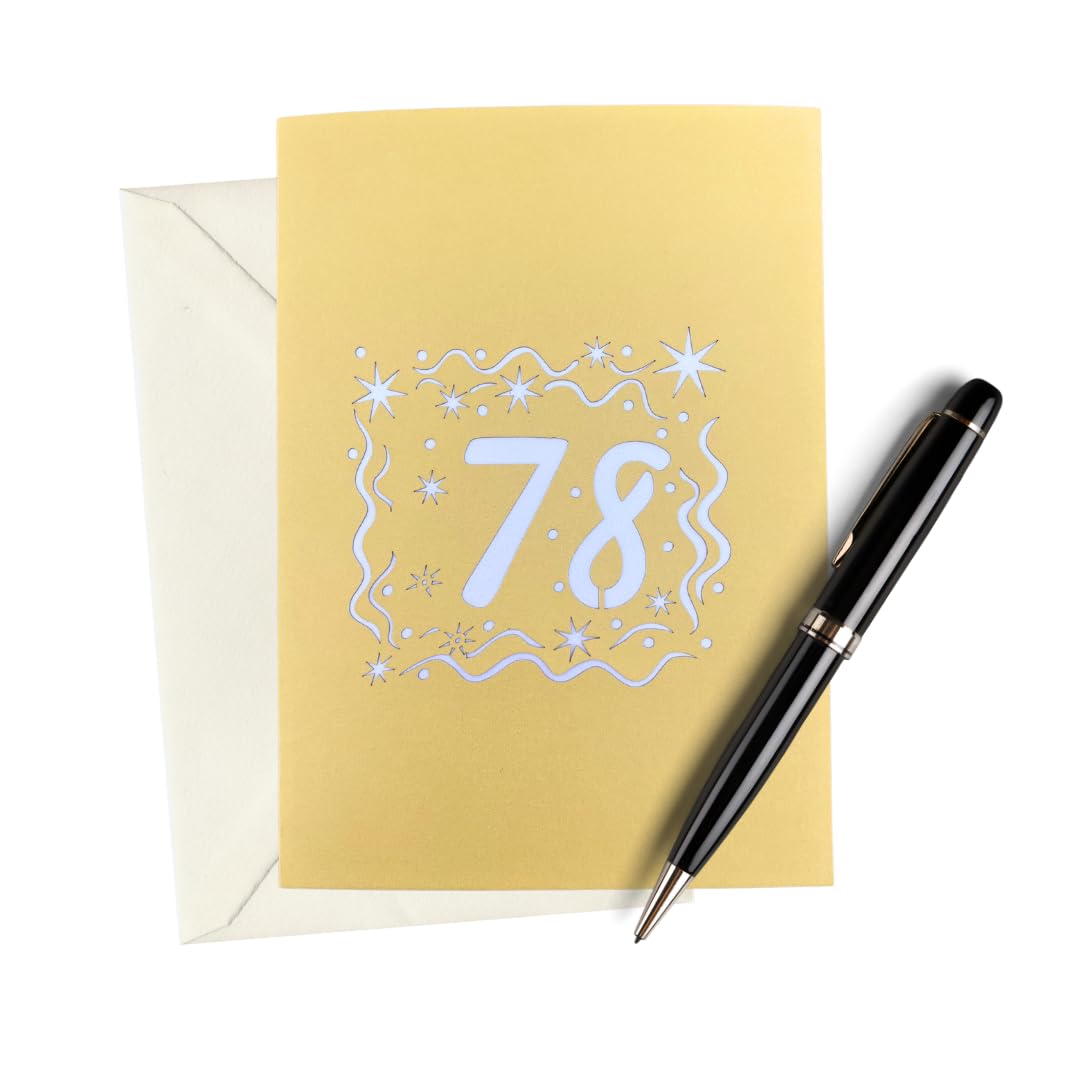 ALPHAK Happy 78th Birthday 3D Pop Up Card, Birthday 3D Greeting Card, 78th Birthday Gifts