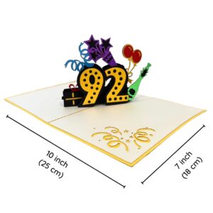 ALPHAK Happy 92nd Birthday 3D Pop Up Card, Birthday 3D Greeting Card, 92nd Birthday Gifts