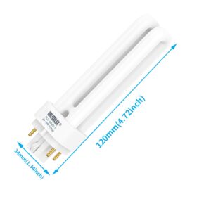 UNITEDLUX 3Pack PLC-13W 4 Pin G24q-1,Double Tube, Compact Fluorescent Light Bulb - Replaces Sylvania 20671 CF13DD/E/835 - Philips 38327-3 PL-C 13W/835/4P/ALTO and GE 97596 F13DBX/835/ECO4P(3)