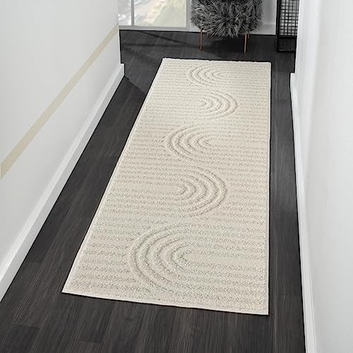 LUXE WEAVERS Modern Geometric White Cream 2x7 Area Rug