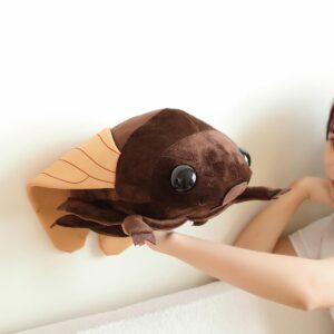 pangcangshu New Likelike Insect Plush Toys Cicada Stuffed Soft Animals Pillow Back Cushion Insect Doll Kids Toys Girls Boys Easter, Thanksgiving, Christmas, New Year's Gifts(Brown,48cm/18.9 inch)