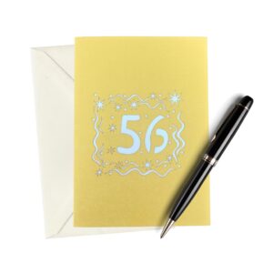 ALPHAK Happy 56th Birthday 3D Pop Up Card, Birthday 3D Greeting Card, 56th Birthday Gifts