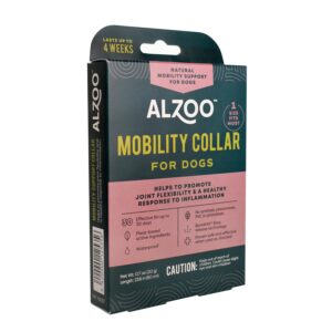 ALZOO Mobility Collar for Dogs, Helps Promote Joint Flexibility, 100% Plant-Based Active Ingredients with Wintergreen and Moroccan Rosemary Oil, Single