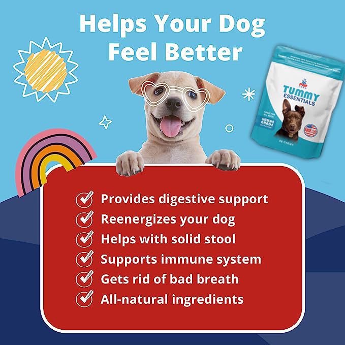 Pup Labs Tummy Essentials Probiotics for Dogs - Eliminate Digestive Dysfunction - Supports Gut Health - Dog Probiotics Support a Happy and Active Life - Made for All Dogs and in The USA, 30 Chews