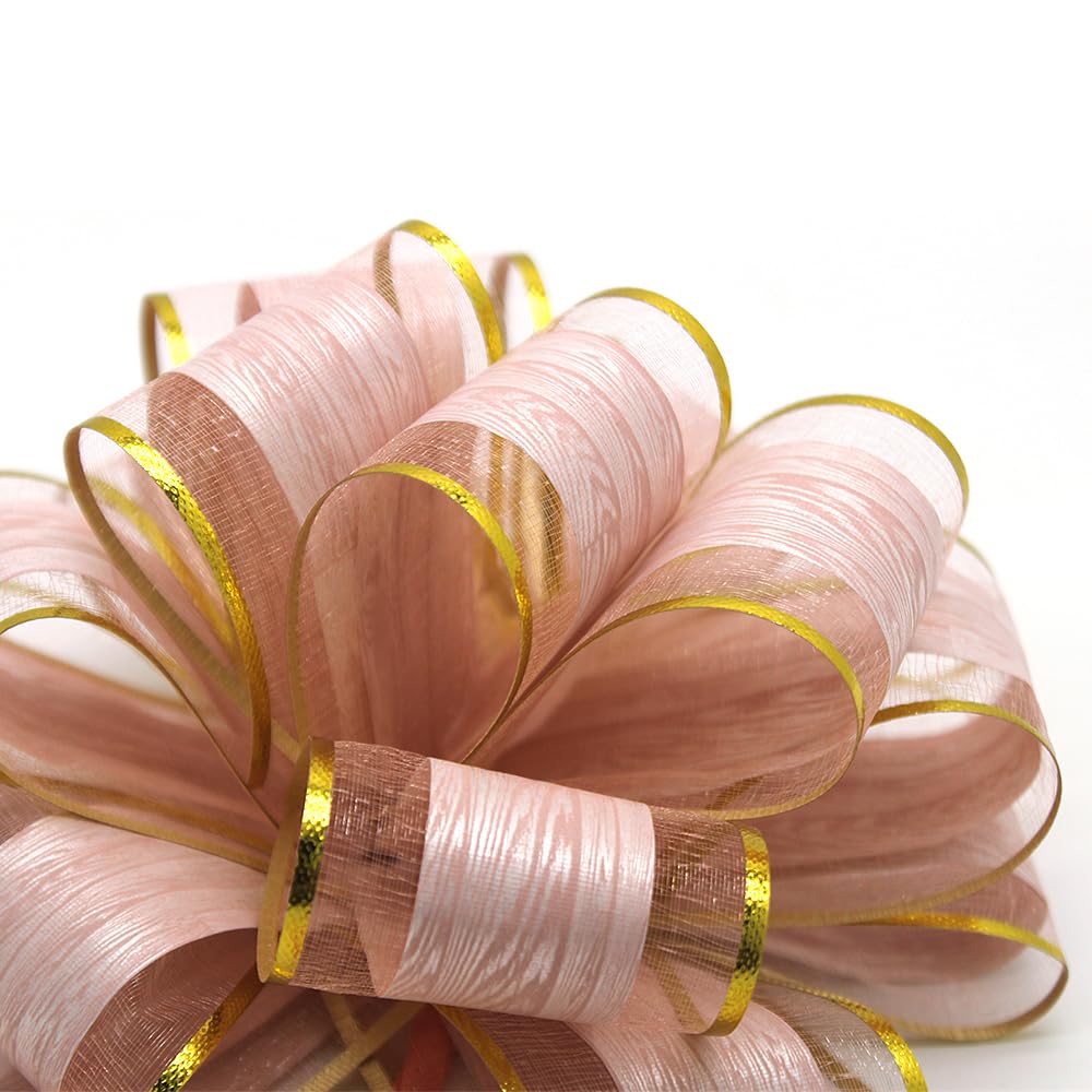 6 pcs Pull Bow Wrapping Pink Bows for Gift Wrapping Pull Bows for Wedding Baskets,Pull Bows for Gift Wrapping,6 Inches Diameter Gift Bows,Gift Baskets,Birthday Party,Valentine's Day (Pink)