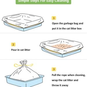 SIRAHOSI 12 Count Small Cat Litter Box Liners, Scratch-Resistant, Waterproof, No More Messes