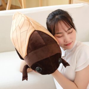 pangcangshu New Likelike Insect Plush Toys Cicada Stuffed Soft Animals Pillow Back Cushion Insect Doll Kids Toys Girls Boys Easter, Thanksgiving, Christmas, New Year's Gifts(Brown,48cm/18.9 inch)