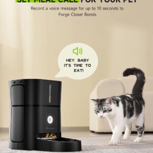 APETDOLA Automatic Cat Feeder, 5G WiFi Cat Food Dispenser with APP Control, 3L/12 Cup Timed Cat Dry Food Dispenser, Auto Pet Feeder Programmable for Cats & Dogs, 10s Voice Recorder, Dual Power Supply