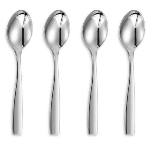 KEAWELL Premium 4-Piece Louis Spoon Set, 18/10 Stainless Steel, Set of 4, Fine Spoon Set with Squared Edge, Dishwasher Safe, Smooth and Solid (6.4" Teaspoon)