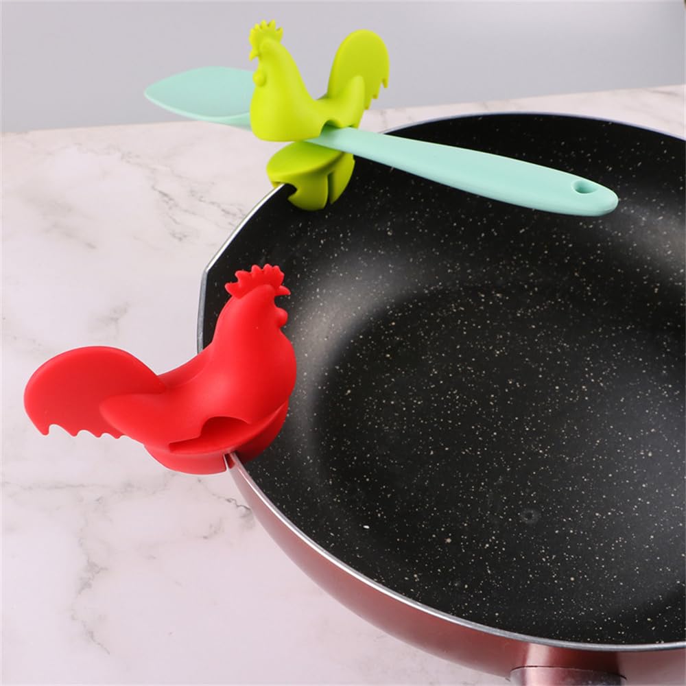 Silicone Pot Clip Spoon Rest Silicone Utensil Rest Silicone Spoon Rest for Stove Top Spill-proof Lid Lifter Non-Slip Spoon Holder Stove Organizer, Steam Releaser