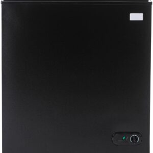 Muhub 5.0 Cu.Ft Chest Freezer,Deep Freezer with Removable Basket,Compact Freezer with Top Open Door, Adjustable Temperature, Low noise，Suitable for Kitchen Dorm Garage and Shed，Black