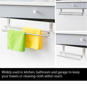 Fybida Towel Rack Over Door Over Door Towel Rack 26×13×3 Double Layers Stainless Steel Telescopic Towel Rack Hanger Bathroom Kitchen