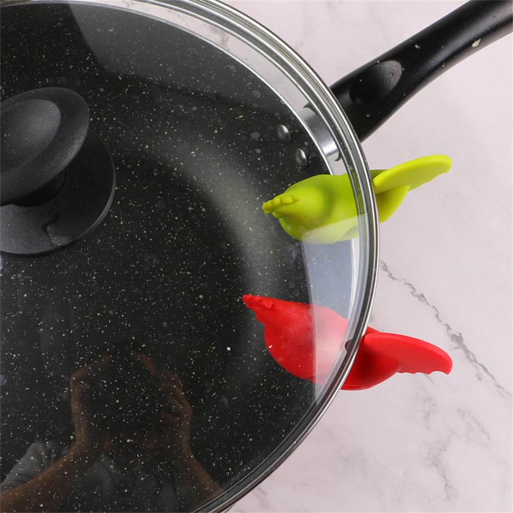 Silicone Pot Clip Spoon Rest Silicone Utensil Rest Silicone Spoon Rest for Stove Top Spill-proof Lid Lifter Non-Slip Spoon Holder Stove Organizer, Steam Releaser