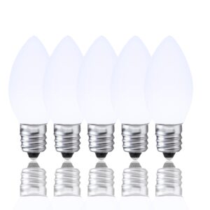 25 pack c7 cool white led replaceable bulbs – dimmable white led christmas lights bulbs decoration, 0.72w indoor outdoor christmas waterproof bulbs, white night light, e12 candelabra base, ip:65