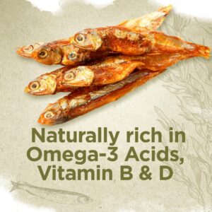 Natural Farm Real Fish Dried Fish Dog Treats- Dried Anchovies- Natural Dried Fish Dog Treats- Sustainably Sourced Fish,1 Ingredient - Anchovies, Collagen, Omega 3,Vitamin B&D for a Shiny Coat