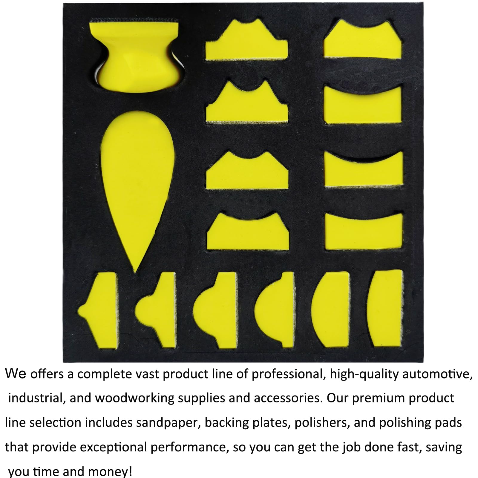 Total 56 PCS Hand Sanding Block Set- 16 PCS Contoured Profile Sander Block + 40 Sheet Sandpaper Kit - Interchangeable Assorted Convex & Concave Shapes for Moldings,Woodworking, Auto Paint and Crafts