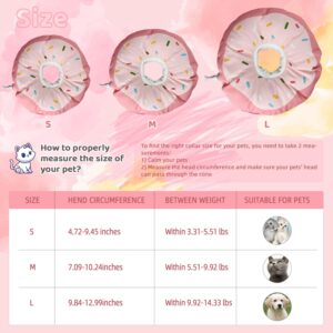 KUDES Cat and Small Dog Cone Waterproof, [Unique Design] Cute Donut Cat E Collar with Removable Washable Cover, Adjustable Neck Cone After Surgery Recovery Collar Pillow for Small Pets to Stop Licking