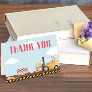 Construction Thank You Cards 24 Pack Kids Thank You Notes Greeting Cards with Envelopes Birthday Teacher Gift