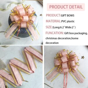 6 pcs Pull Bow Wrapping Pink Bows for Gift Wrapping Pull Bows for Wedding Baskets,Pull Bows for Gift Wrapping,6 Inches Diameter Gift Bows,Gift Baskets,Birthday Party,Valentine's Day (Pink)