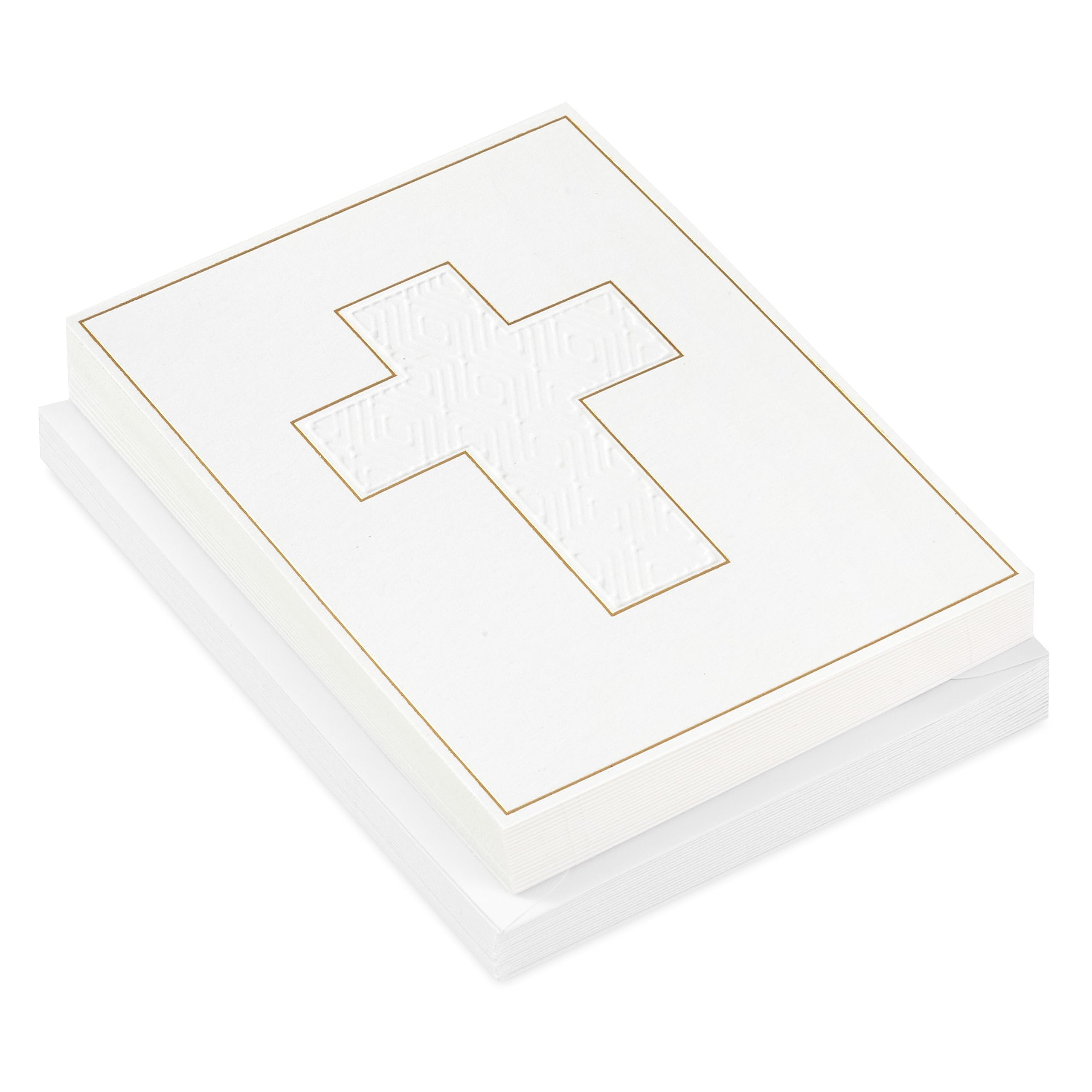 Hallmark Religious Easter Cards, Gold Cross (20 Blank Cards with Envelopes) for Confirmations, Baptisms, Weddings, Clergy Appreciation