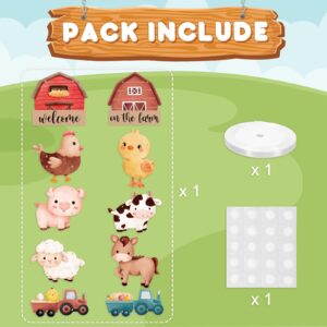 AnyDesign Farm Animal Themed Party Decoration 10Pcs Farm Animal Cutouts Banner Cute Cartoon Welcome Hanging Door Sign for Baby Shower Family Reunion Theme Party Supplies