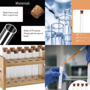 Test Tubes, 15Pcs 3ml Plastic Tube, Propagation Tubes, Test Tubes with Lids, Plastic Test Tubes, Test Tube, Test Tubes for Plants, Plastic Tubes with Caps, Clear Plastic Test Tubes with Cork Stoppers