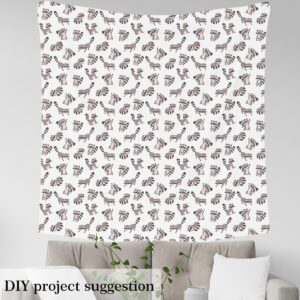 Cute Raccoon Decorative Fabric by The Yard Cartoon Wildlife Animal Indoor Outdoor Upholstery Fabric Kawaii Bear Fabric for Quilting Sewing Arts DIY Craft,1 Yard