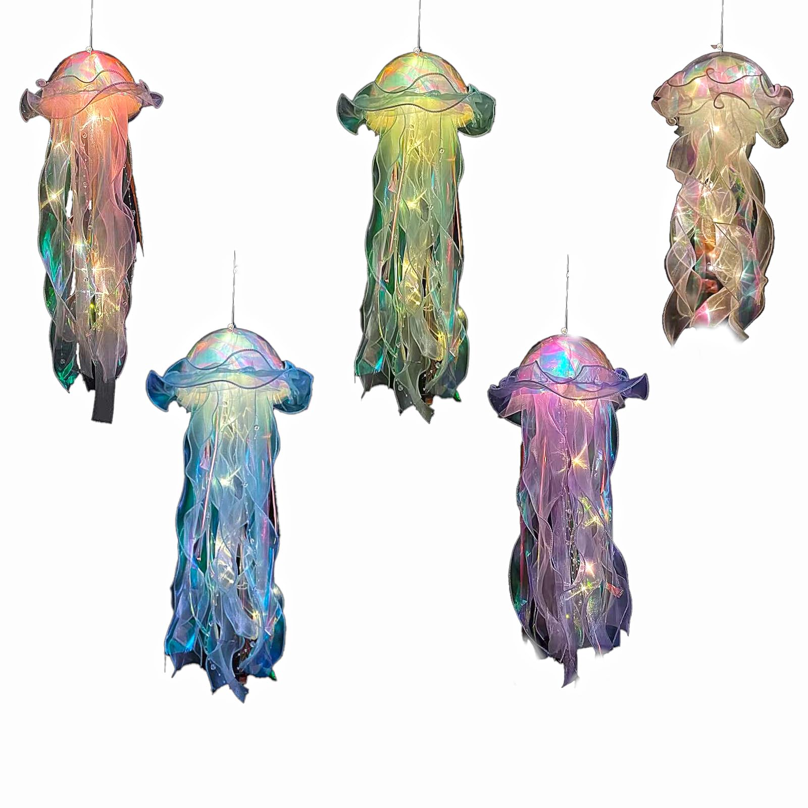 Jellyfish Hanging Decor,Party Decorations, Set of 5,Under The sea Party Decorations,Jellyfish Kit for Under The Sea Little Mermaid Party Decoration RPS-IND