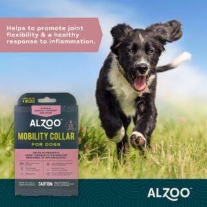 ALZOO Mobility Collar for Dogs, Helps Promote Joint Flexibility, 100% Plant-Based Active Ingredients with Wintergreen and Moroccan Rosemary Oil, Single