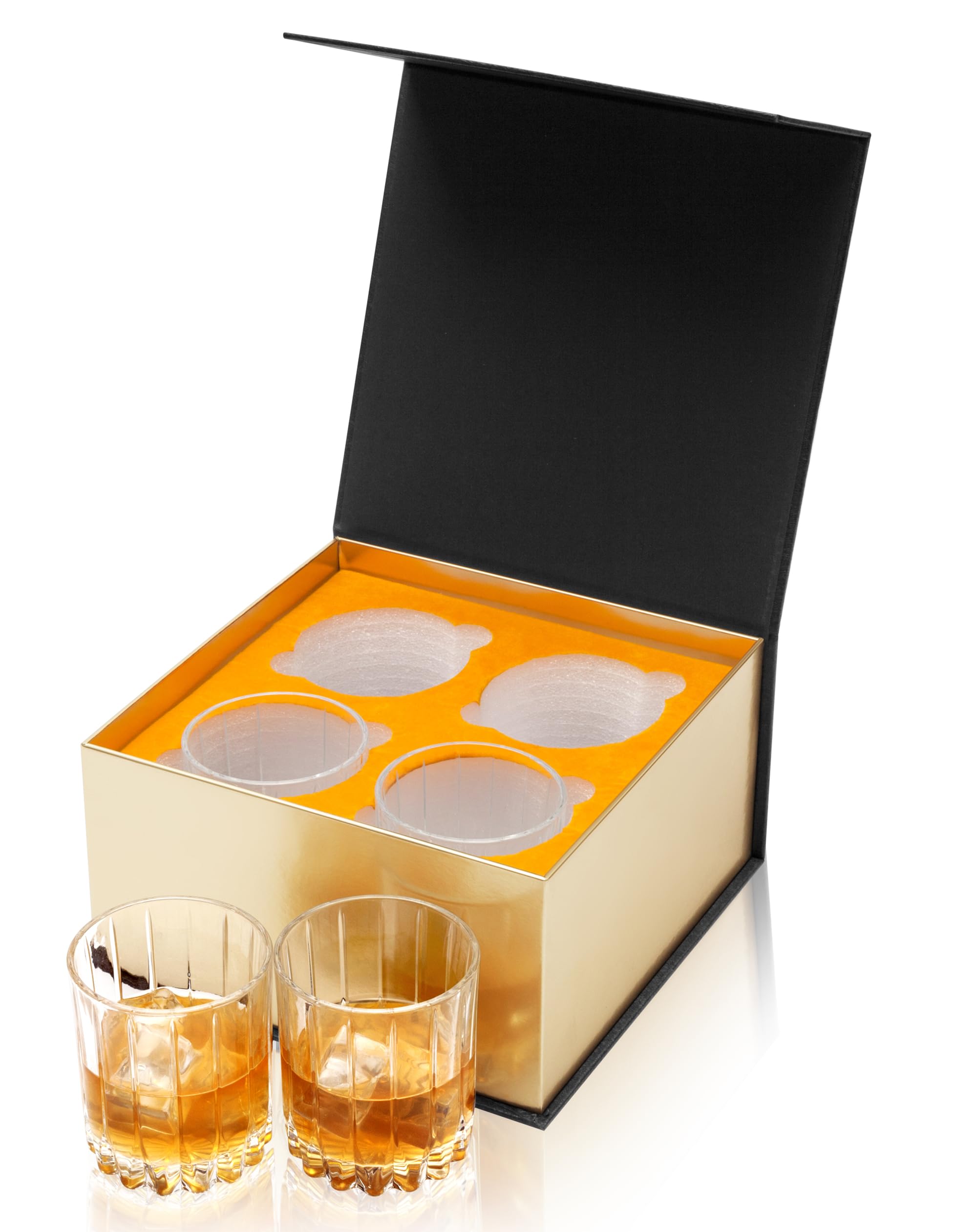 KANARS Crystal Whiskey Glasses, Set of 4 Premium Rocks Glasses in Elegant Gift Box, 10 Oz Old Fashioned Glass Tumblers for Bourbon, Scotch Whisky, Cocktails, Cognac, Liquor Drinking